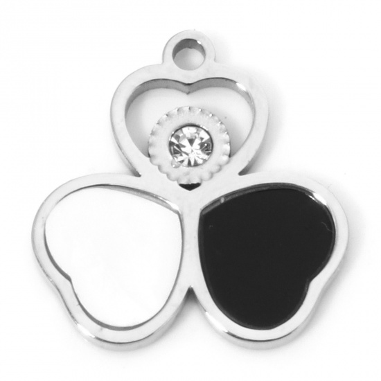 Immagine di 2 Pz 304 Acciaio Inossidabile & Conchiglia Ciondoli Cuore Tono Argento 15mm x 15mm