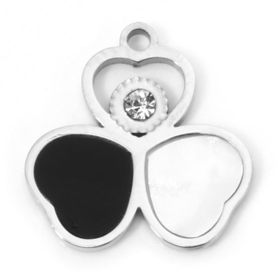 Immagine di 2 Pz 304 Acciaio Inossidabile & Conchiglia Ciondoli Cuore Tono Argento 15mm x 15mm