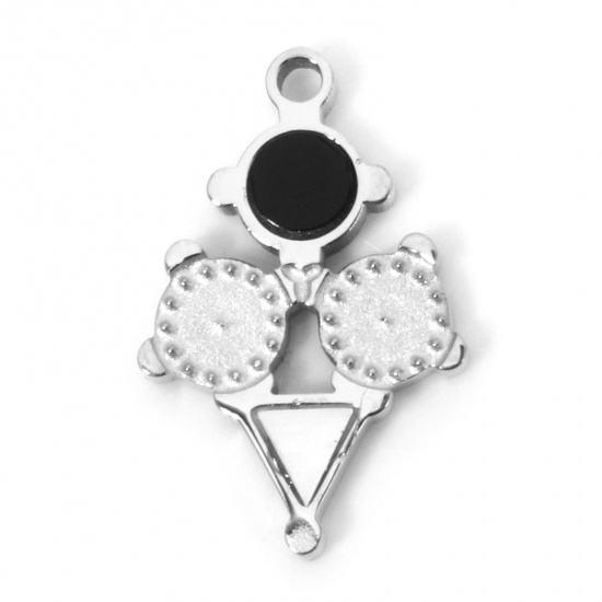 Immagine di 2 Pz 304 Acciaio Inossidabile & Conchiglia Ciondoli Geometrica Tono Argento 15mm x 10mm