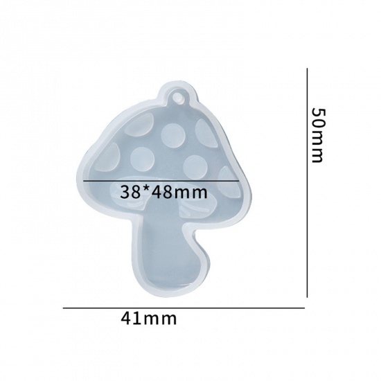 Immagine di 1 Pz Silicone Stampo in Resina per la Decorazione Domestica Fai-Da-Te Fungo Bianco 5cm x 4.1cm