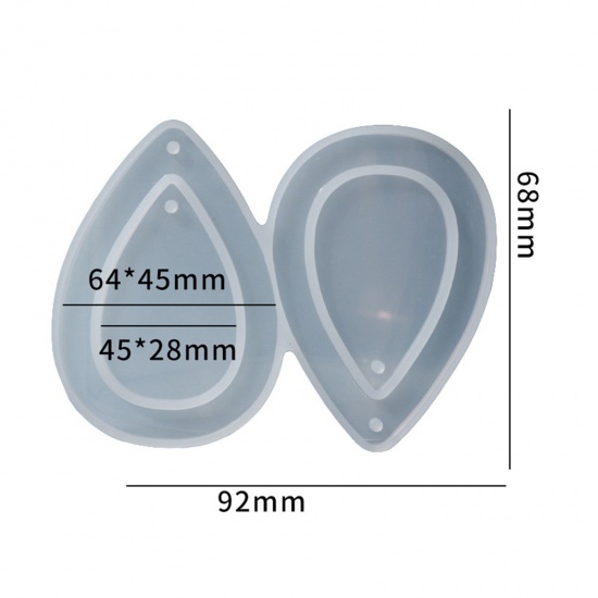 Immagine di 1 Pz Silicone Stampo in Resina per la Decorazione Domestica Fai-Da-Te Goccia Bianco 9.2cm x 6.8cm