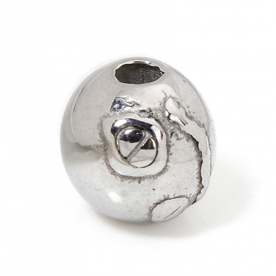 Imagen de 2 Unidades 304 Acero Inoxidable Cuentas Para Hacer Joyas De Bricolaje Bola Plata Antigua 8mm Diámetro, Agujero: Aprox 1.8mm