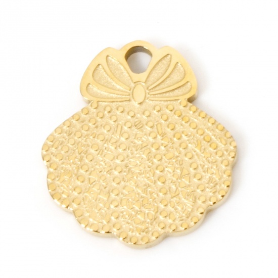 Bild von 2 Stück Vakuumbeschichtung 304 Edelstahl Charms Muschel 18K Vergoldet 14mm x 13mm
