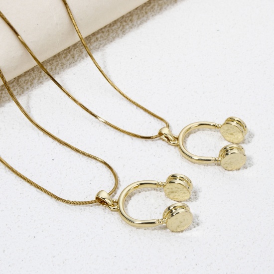 Imagen de 1 Unidad Respetuoso del Medio Ambiente Latón Colgantes Charms Auricular 18K Oro Real Chapado 3D 27mm x 17mm