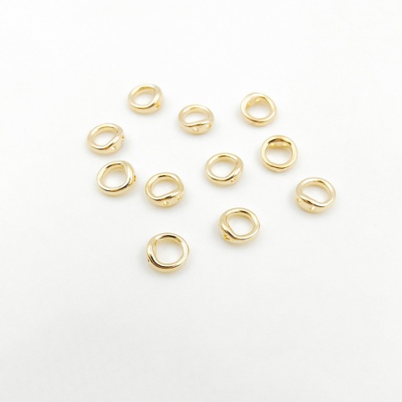 Bild von 10 Stück Messing Schnur Endkappen für Halskette oder Armband Rund Scheibe 14K Echtgold plattiert 5.5mm D.