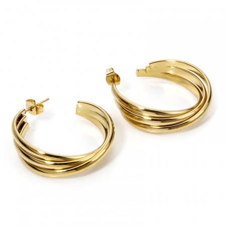 Picture of Vacuum Plating Simple & Casual Classic 18K Gold Plated 304 Stainless Steel Flower Ear Post Stud Earrings For Women Party