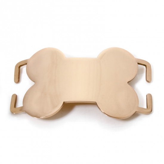 Image de 2 Pcs Connecteurs Pendentifs BreloquesÉtiquettes d'Estampage Vierges Étiquette de Nom pour Collier de Chien Identification d'Animal de Compagnie en 304 Acier Inoxydable OS Or Rose Polissage Double Face 5.9cm x 3cm