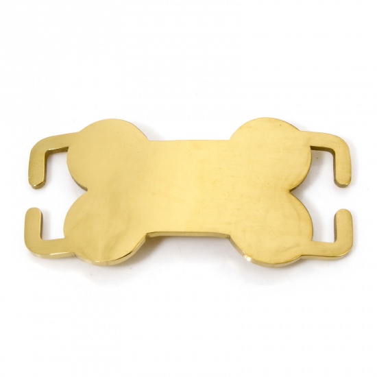 Image de 2 Pcs Connecteurs Pendentifs BreloquesÉtiquettes d'Estampage Vierges Étiquette de Nom pour Collier de Chien Identification d'Animal de Compagnie en 304 Acier Inoxydable OS Doré Polissage Double Face 6.8cm x 4cm
