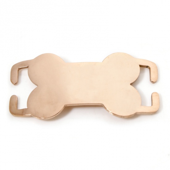 Image de 2 Pcs Connecteurs Pendentifs BreloquesÉtiquettes d'Estampage Vierges Étiquette de Nom pour Collier de Chien Identification d'Animal de Compagnie en 304 Acier Inoxydable OS Or Rose Polissage Double Face 6.8cm x 4cm
