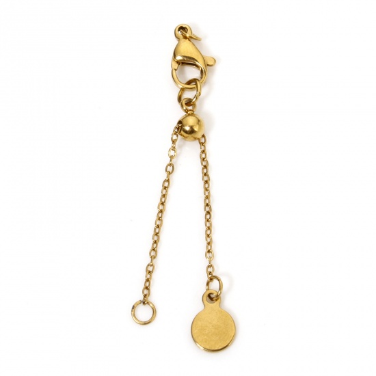 Picture of 1 Piece Eco-friendly Stainless Steel Extender Chain 18K Real Gold Plated Swipeable 6.2cm