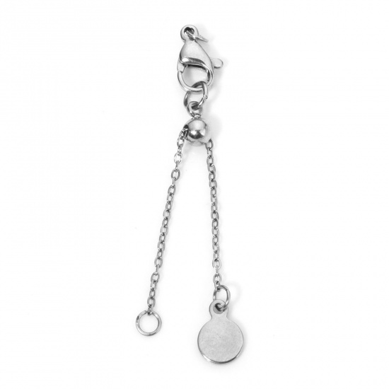 Picture of 1 Piece Eco-friendly Stainless Steel Extender Chain Real Platinum Plated Swipeable 6.2cm