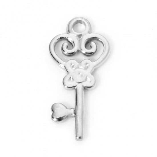 Immagine di 1 Pz Ecologico 304 Acciaio Inossidabile Ciondoli Chiave 16.5mm x 8mm