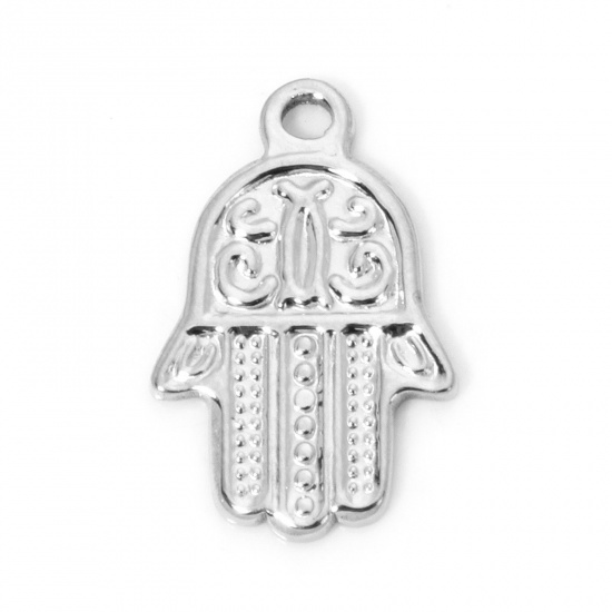 Immagine di 1 Pz Ecologico 304 Acciaio Inossidabile Ciondoli Palmo 18.5mm x 12mm