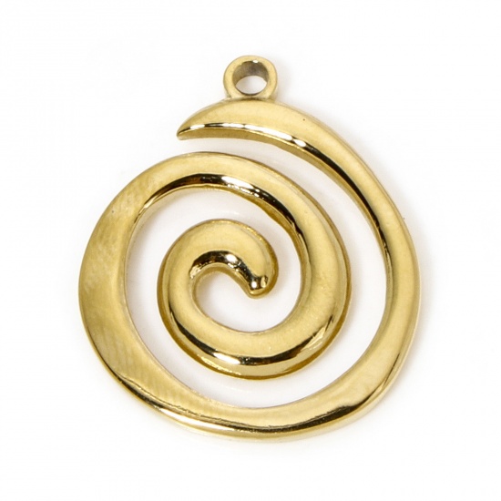 Immagine di 1 Pz Placcatura Sottovuoto Ecologica 304 Acciaio Inossidabile Ciondoli Spirale 23.5mm x 19.5mm