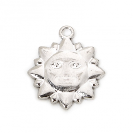 Immagine di 2 Pz 304 Acciaio Inossidabile Galassia Ciondoli Sole Tono Argento 17.5mm x 15mm