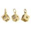Immagine di 1 Pz Ecologico Ottone Ciondoli Dadi 18K Vero Oro Placcato 3D Trasparente Cubic Zirconiae 16mm x 9mm