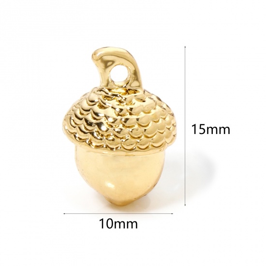 Immagine di 5 Pz Ecologico Lega di Zinco Ciondoli Pigna 18K Vero Oro Placcato 3D 15mm x 10mm