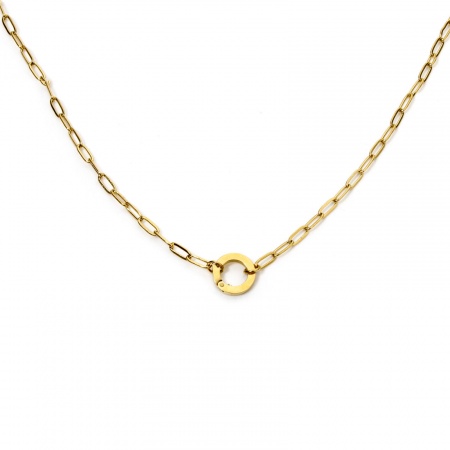 Immagine di 1 Pz Ecologico Ottone Catena a Graffetta Collana Porta Ciondoli Oro Placcato Con Chiusura A Molla 47cm Lunghezza, Dimensione Catena: 3mm