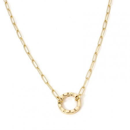 Picture of 1 Piece Brass Paperclip Chain Necklace Gold Plated With Spring Ring Clasp