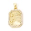 Picture of 1 Piece Eco-friendly Brass Galaxy Charm Pendant 18K Real Gold Plated Sun Star Micro Pave Clear Cubic Zirconia 25mm x 13mm