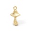 Immagine di 2 Pz Ecologico Ottone Ciondoli Fungo 18K Vero Oro Placcato 3D 18mm x 10mm