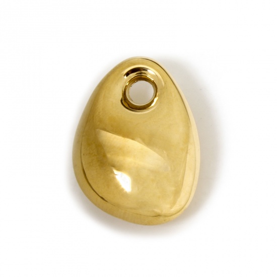 Immagine di 1 Pz Placcatura Sottovuoto PVD Ecologica 304 Acciaio Inossidabile Ciondoli Irregolare 14K Vero Oro Placcato 3D 23mm x 17mm