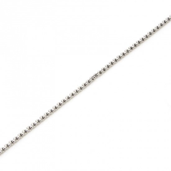 Picture of 1 M 304 Stainless Steel Box Chain For Handmade DIY Jewelry Making Findings Silver Tone 1.2mm