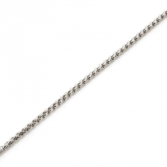 Picture of 1 M 304 Stainless Steel Box Chain For Handmade DIY Jewelry Making Findings Silver Tone 1.5mm