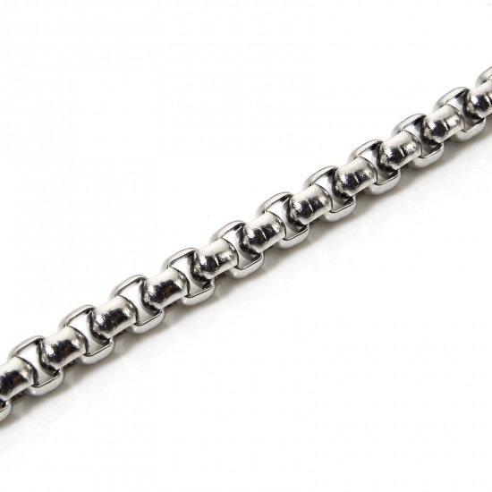 Picture of 1 M 304 Stainless Steel Box Chain For Handmade DIY Jewelry Making Findings Silver Tone 6mm