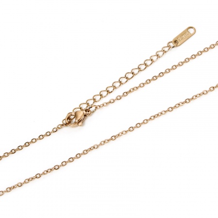 Bild von Großhandel Kreuz Gliederketten Halskette, Rosegold 304 Edelstahl, Unisex Umweltfreundliche PVD-Vakuumbeschichtung Minimalistisch Geschenk Schmuck für Einzelhändler, 45cm lang, Kettengröße: 1.6mm, 1 Strang