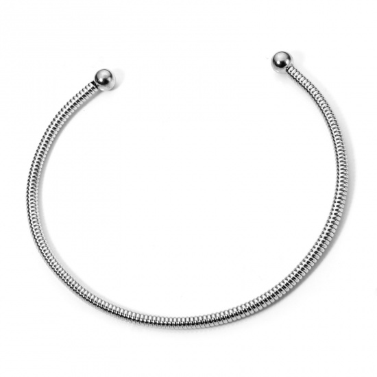 Immagine di 1 Pz 304 Acciaio Inossidabile Collana Girocollo Spirale Tono Argento 42cm Lunghezza