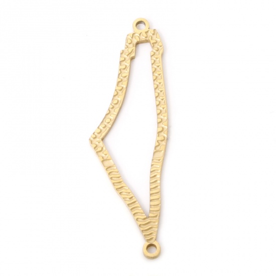 Imagen de 2 Unidades Recubrimiento al Vacío PVD Ecológico 304 Acero Inoxidable Viajar Colgantes Chapado en Oro de 18K Montaña Hueco 3.5cm x 1.1cm