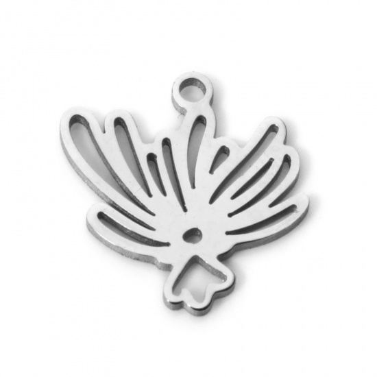 Imagen de 2 Unidades 304 Acero Inoxidable Flor del Mes de Nacimiento Colgantes Junio Tono de Plata Madreselva Hueco 13mm x 12mm