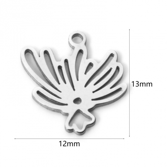 Imagen de 2 Unidades 304 Acero Inoxidable Flor del Mes de Nacimiento Colgantes Junio Tono de Plata Madreselva Hueco 13mm x 12mm