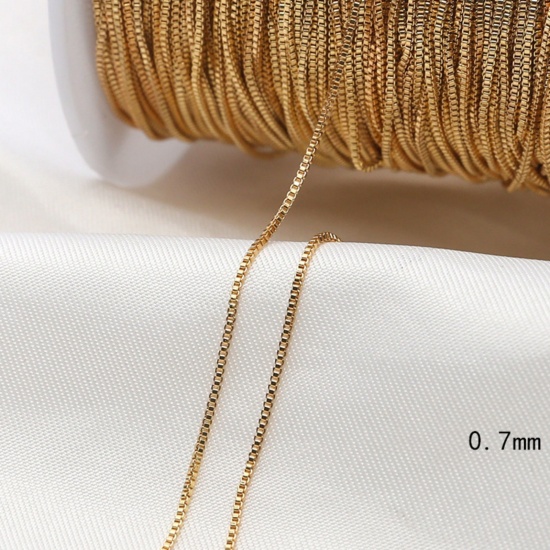 Picture of 1 M Brass Snake Chain For Handmade DIY Jewelry Making Findings 18K Gold Plated 0.7mm