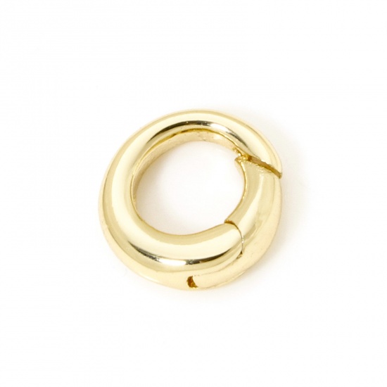 Picture of 1 Piece Eco-friendly Brass Bolt Spring Ring Clasps Round 10mm Dia.