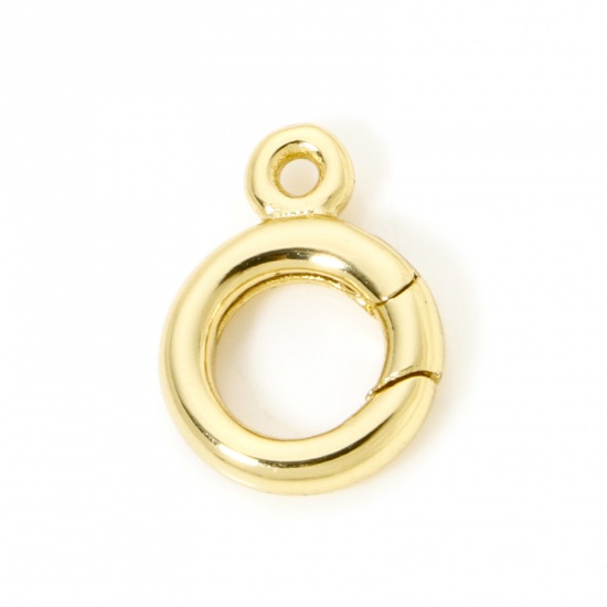 Picture of 1 Piece Eco-friendly Brass Bolt Spring Ring Clasps Round 14mm x 10mm