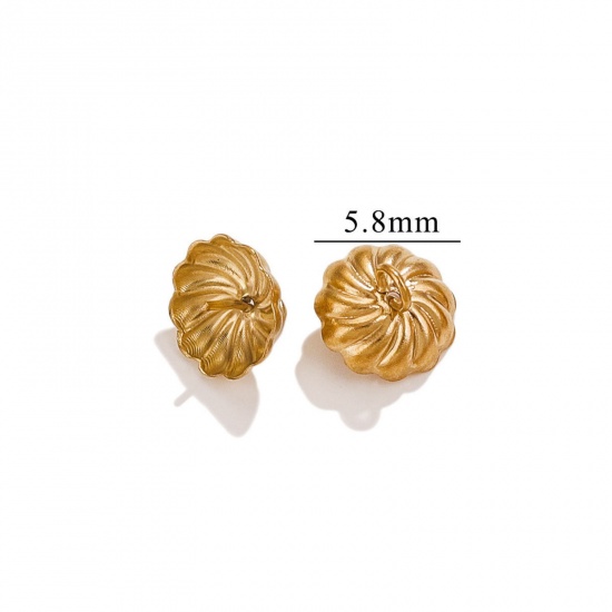 Immagine di 10 PCs Vacuum Plating 304 Stainless Steel Pearl Pendant Connector Bail Pin Cap 18K Gold Plated 8mm x 6mm