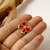 Изображение 1 Piece 304 Stainless Steel Connectors Charms Pendants 18K Gold Plated Red Butterfly Animal Enamel 18mm x 16.5mm