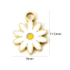 1 Piece Vacuum Plating 304 Stainless Steel Pendants 18K Gold Plated の画像