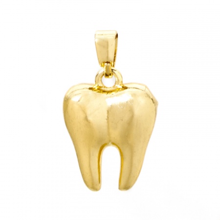 2 Pz Ottone Anatomy Jewerly Ciondoli Pendenti 18K Vero Oro Placcato Dente 3D 19mm x 12mm