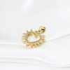 2 PCs Brass Valentine's Day Charm Pendant 18K Gold Plated Heart Hollow Clear Cubic Zirconia 22mm x 17mm の画像