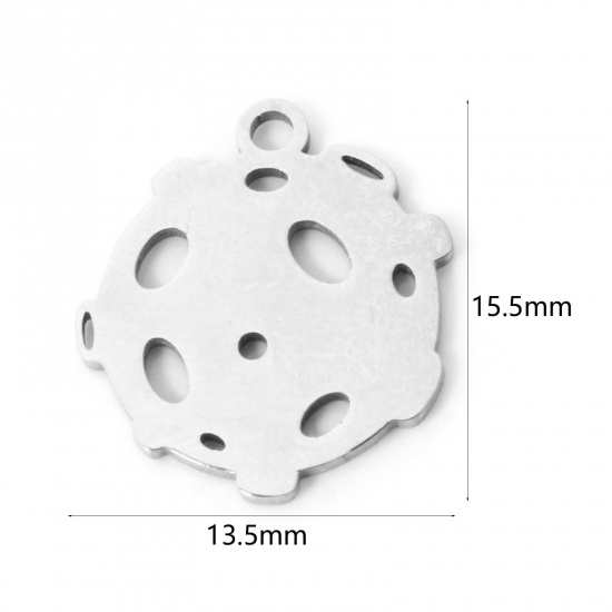 Imagen de 3 Unidades 304 Acero Inoxidable Navidad Colgantes Navidad Bolas Tono de Plata Hueco 15.5mm x 13.5mm