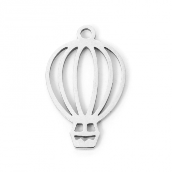 Immagine di 3 Pz 304 Acciaio Inossidabile Ciondoli Mongolfiera Tono Argento Filigrana 18mm x 11mm