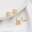 Immagine di 1 Paio Ottone Orecchino a Bottone per Orecchio con Accessori per Connettori ad Anello 14K Vero Oro Placcato Rombo Struttura Con Loop 8mm x 8mm