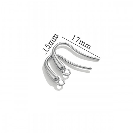 Imagen de 4 Unidades 304 Acero Inoxidable Pendientes de Ganchos de Alambre para la Oreja para Accesorios de Fabricación de Joyas DIY Tono de Plata Transparente Rhinestone Con Lazo 13mm x 3mm, Post/ Wire Size: (20 gauge)