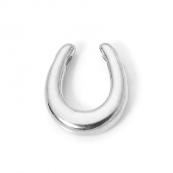 Imagen de 2 Unidades Respetuoso del Medio Ambiente 304 Acero Inoxidable Vaquero del Oeste Colgantes Herradura Tono de Plata 16mm x 14mm
