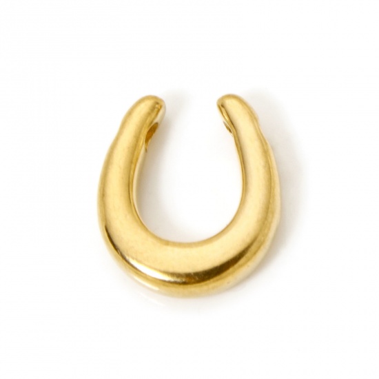 Imagen de 2 Unidades Enchapado al Vacío Ecológico 304 Acero Inoxidable Vaquero del Oeste Colgantes Herradura Chapado en Oro de 18K 16mm x 14mm