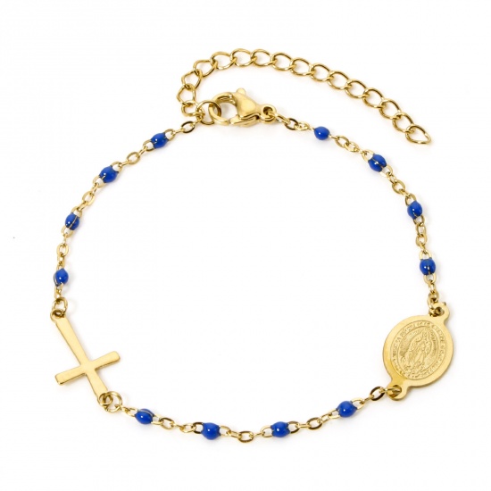 Immagine di 1 Piece 304 Stainless Steel Bracelets Cross Virgin Mary