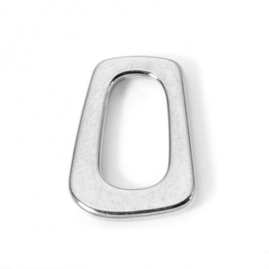 Immagine di 2 Pz 304 Acciaio Inossidabile Pendenti Charms Connettori Trapezoide Tono Argento 19mm x 14mm